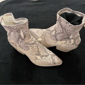 Dolce Vita Shanta Snake Print Leather Ankle Boots